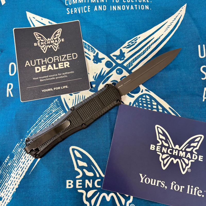 Load image into Gallery viewer, Benchmade 3370GY Claymore OTF Automatic 3.89" CPM-D2 Black Grivory Handles Knife
