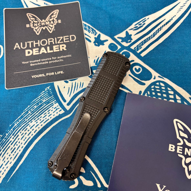 Load image into Gallery viewer, Benchmade 3370GY Claymore OTF Automatic 3.89" CPM-D2 Black Grivory Handles Knife
