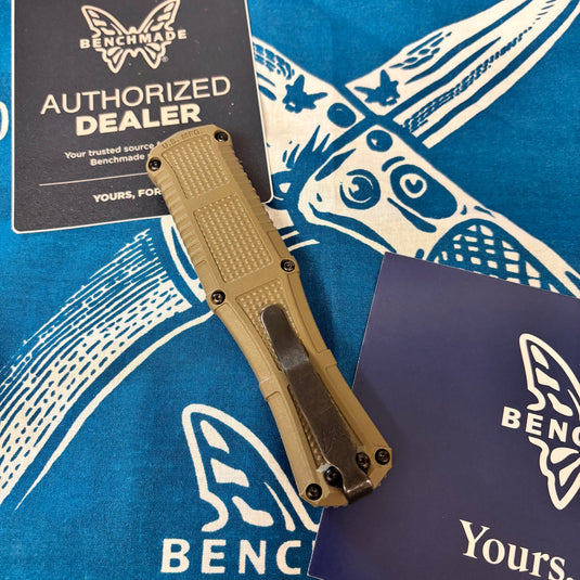 Benchmade 3370GY-1 Claymore OTF Automatic 3.89" CPM-D2 Ranger Green Grivory Handles Knife