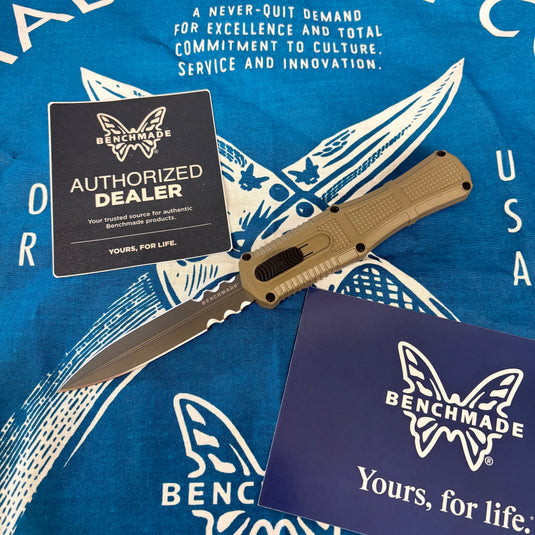 Benchmade 3370SGY-1 Claymore OTF SERRATED Automatic 3.89