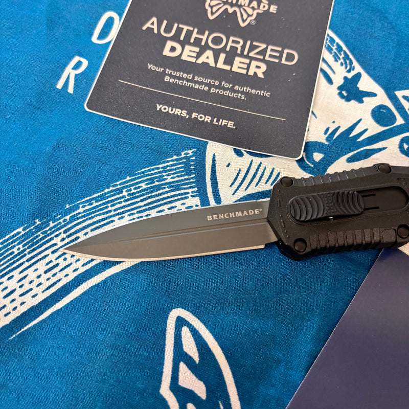 Load image into Gallery viewer, Benchmade 3375GY MINI Claymore OTF Automatic 3.02" CPM-D2 Black Grivory Handles Knife
