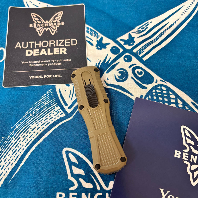 Load image into Gallery viewer, Benchmade 3375GY-1 MINI Claymore OTF Automatic 3.02" CPM-D2 Ranger Green Grivory Handles Knife
