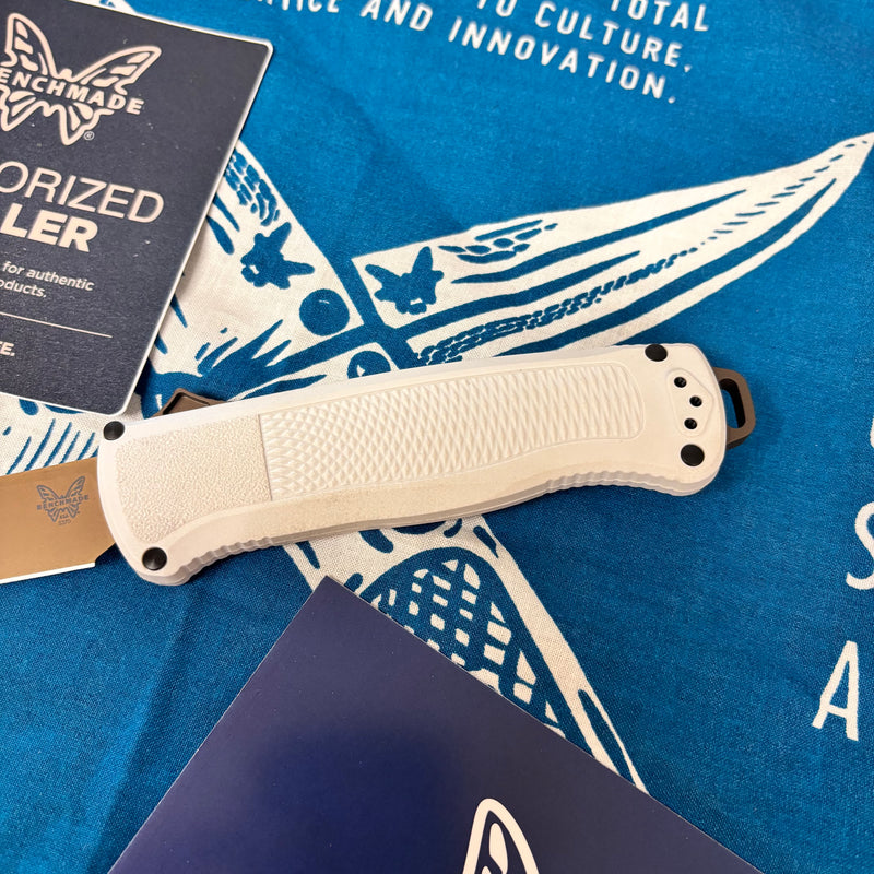 Load image into Gallery viewer, Benchmade 5370FE-02 Shootout Cool Gray Grivory, 3.5" Flat Earth Blade, Automatic OTF Knife
