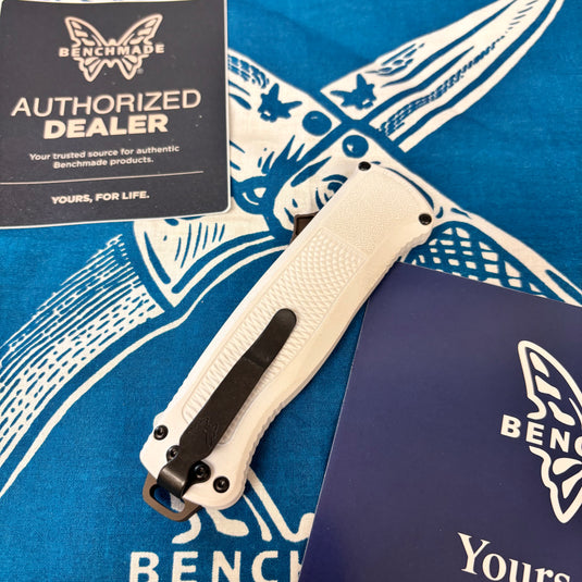 Benchmade 5370FE-02 Shootout Cool Gray Grivory, 3.5" Flat Earth Blade, Automatic OTF Knife