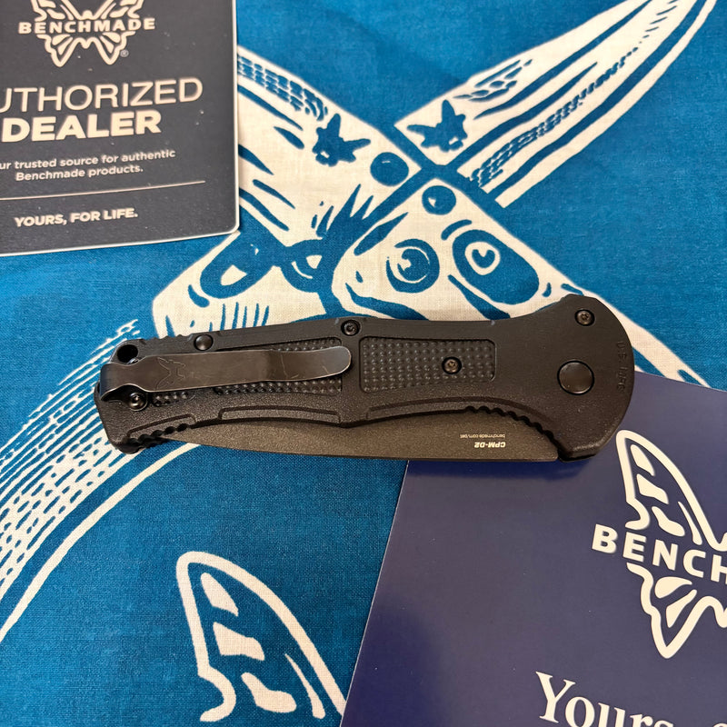Load image into Gallery viewer, Benchmade 9070BK Claymore AUTO Folding Knife 3.6" CPM-D2 Cobalt Blade Black Grivory Handles
