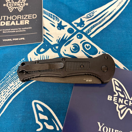 Benchmade 9070BK Claymore AUTO Folding Knife 3.6" CPM-D2 Cobalt Blade Black Grivory Handles
