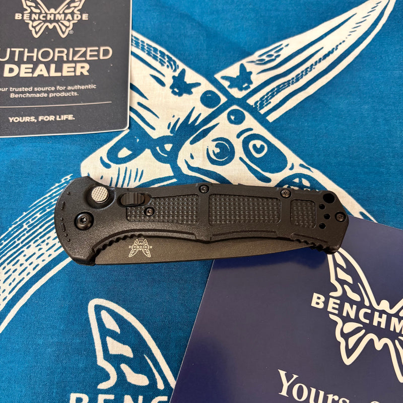 Load image into Gallery viewer, Benchmade 9070SBK Claymore AUTO Folding Knife 3.6" CPM-D2 Cobalt Serrated Blade, Black Grivory Handles
