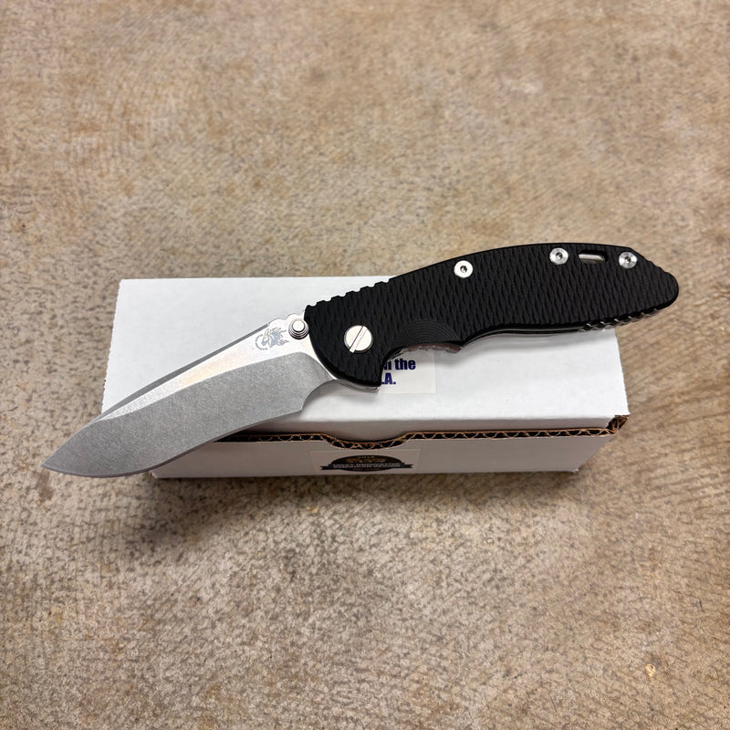 Load image into Gallery viewer, Rick Hinderer XM-18 3.5" Magnacut Recurve, Non-Flipper, Tri-Way, Stonewash, Black G10 Knife
