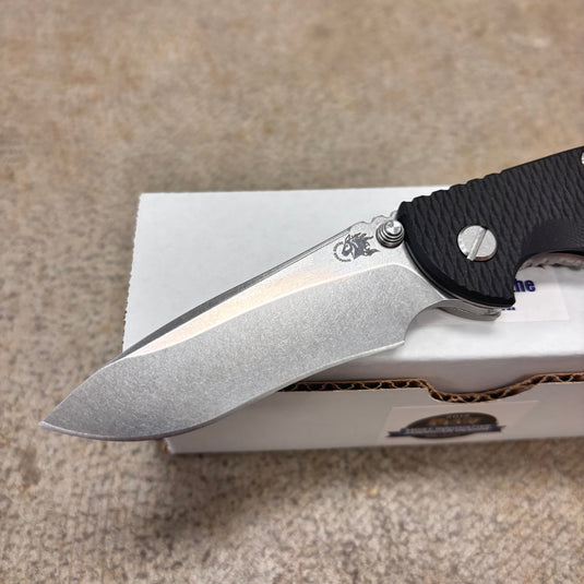 Rick Hinderer XM-18 3.5" Magnacut Recurve, Non-Flipper, Tri-Way, Stonewash, Black G10 Knife