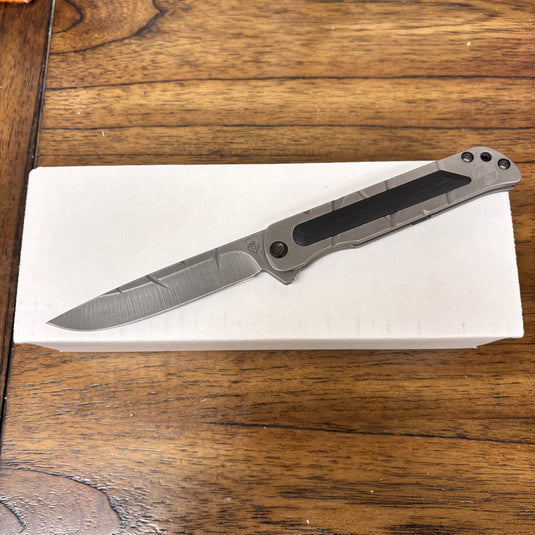Medford T-Bone Fallout Series, Original Series Handles, S45VN Drop Point Blade, Flamed Clip, Knife Serial