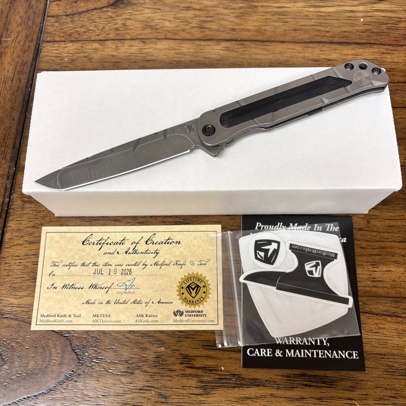 Load image into Gallery viewer, Medford T-Bone Fallout Series, Original Series Handles, S45VN Tanto Blade, PVD Clip, Knife Serial# 401-097
