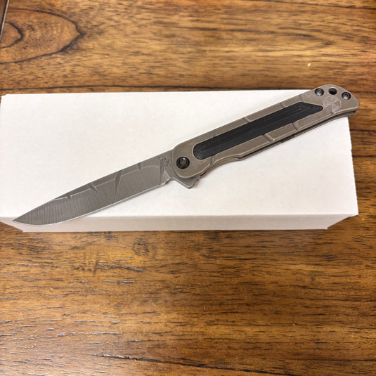 Medford T-Bone Fallout Series, Original Series BRONZE Handles, S45VN Drop Point Blade, PVD Clip, Knife Serial