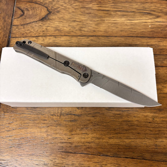 Medford T-Bone Fallout Series, Original Series BRONZE Handles, S45VN Drop Point Blade, PVD Clip, Knife Serial