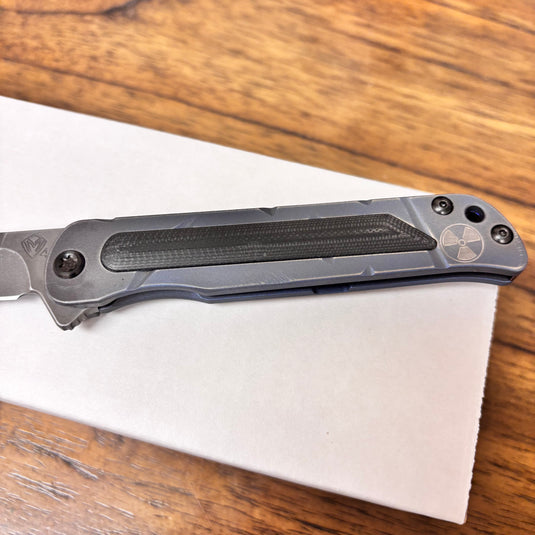 Medford T-Bone Fallout Series, Original Series BLUE Handles, S45VN Tanto Blade, PVD Clip, Knife Serial