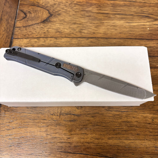 Medford T-Bone Fallout Series, Original Series BLUE Handles, S45VN Tanto Blade, PVD Clip, Knife Serial