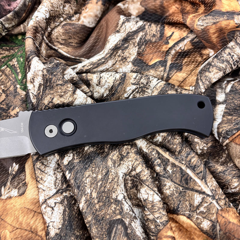 Load image into Gallery viewer, Protech E7T01 Emerson CQC7 3.25" Chisel Tanto Blasted Blade Black Handle Auto Knife
