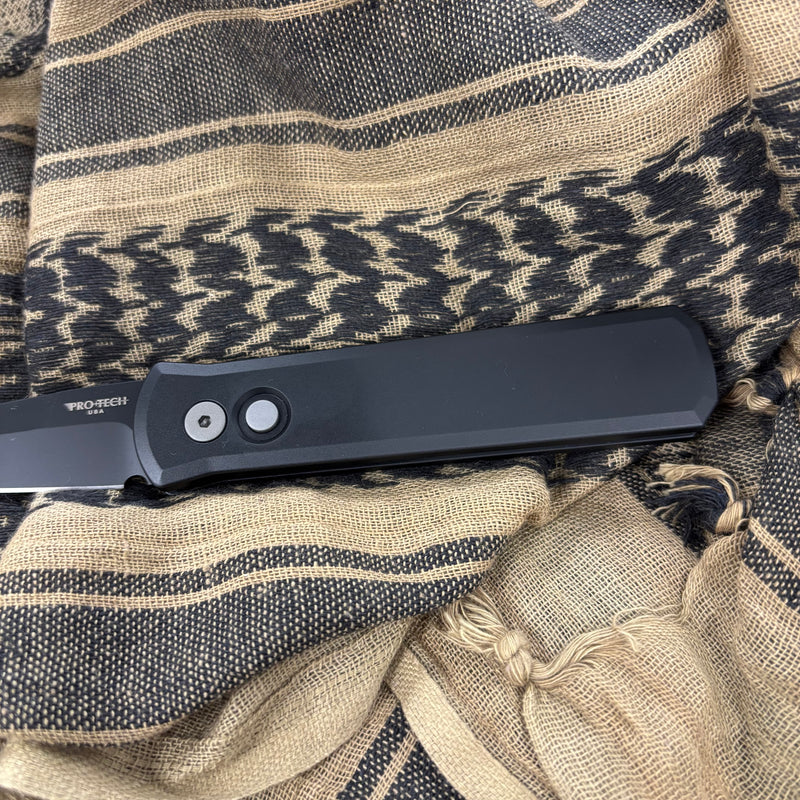 Load image into Gallery viewer, Protech 721 Godson, 3.15" 154-CM Spearpoint Black Blade, Black Handles, Plain Edge Auto Knife
