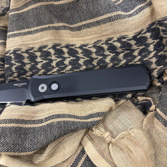 Protech 721 Godson, 3.15" 154-CM Spearpoint Black Blade, Black Handles, Plain Edge Auto Knife
