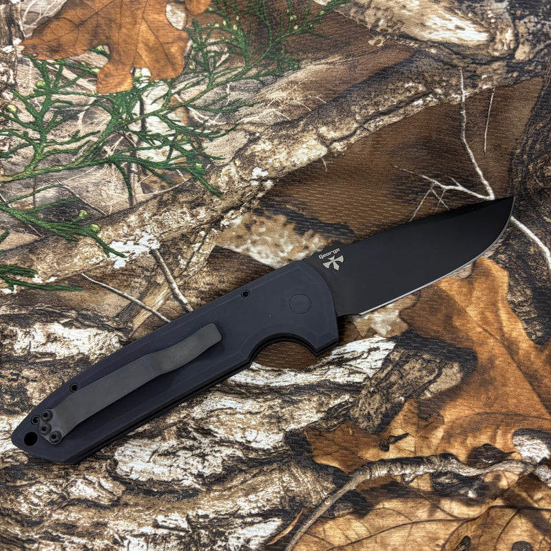 Load image into Gallery viewer, Protech LG303 D2 Les George Rockeye 3.4" CPM-D2 DLC Black Blade Black Handles Automatic Knife
