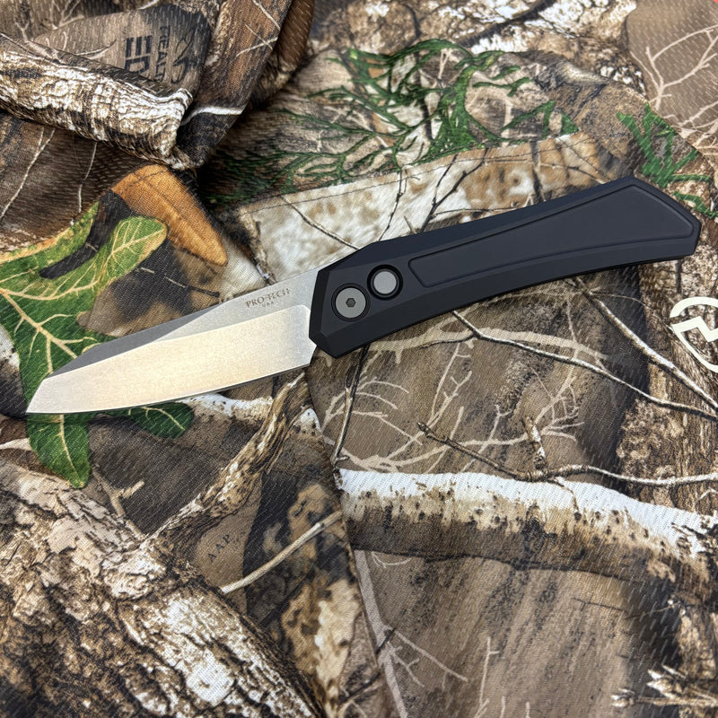 Load image into Gallery viewer, Protech DS101 Oligarch Dmitry Sinkevich Design Solid Black Aluminum Handles, Stonewash Magnacut Blade Knife
