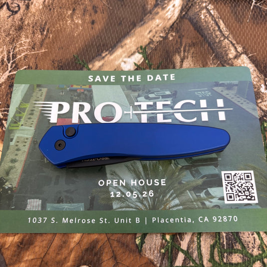 Protech 3607-BLUE Half-Breed 2" Auto Blue Handle Black Blade Plain Edge Auto Knife