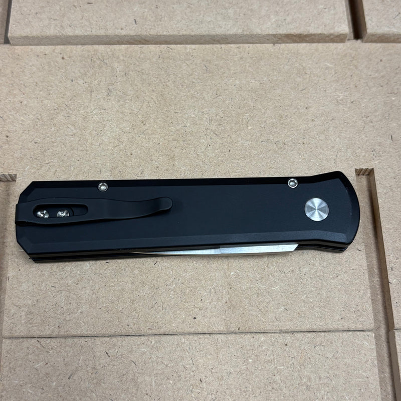 Load image into Gallery viewer, Protech 7210 Livewire 20CV Godson 3.15" Single Inlay Black Handle with Livewire Copper Carbon Fiber Inlay, Black Lip Pearl Button Knife

