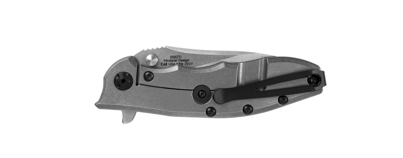 Load image into Gallery viewer, Zero Tolerance 0562TI Hinderer Flipper Knife 3.5" CPM-20CV Satin/Stonewashed Plain Blade, Titanium Handles
