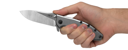 Zero Tolerance 0562TI Hinderer Flipper Knife 3.5" CPM-20CV Satin/Stonewashed Plain Blade, Titanium Handles