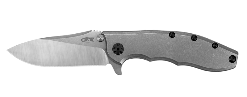 Load image into Gallery viewer, Zero Tolerance 0562TI Hinderer Flipper Knife 3.5" CPM-20CV Satin/Stonewashed Plain Blade, Titanium Handles
