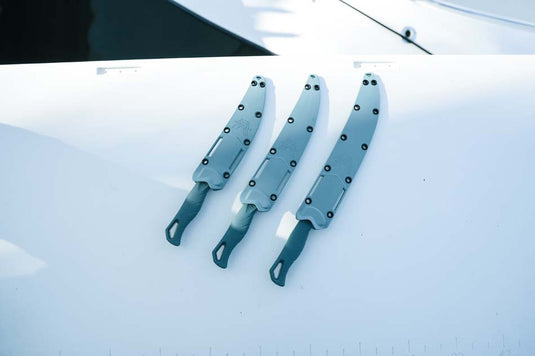 Benchmade 18030 Fishcrafter 5" Trailing Point Depth Blue Santoprene Knife
