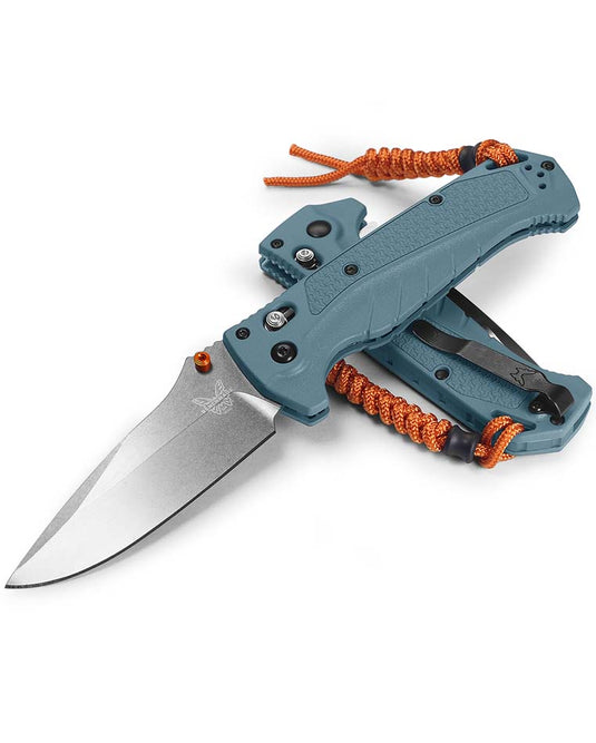 Benchmade 18060 Adira 3.88" Drop Point Stonewash CPM-Magnacut Blade Depth Blue Grivory Handles Folding Knife