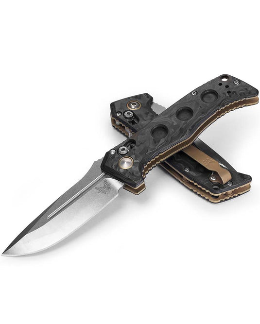 Benchmade 2730-03 Mini Auto Adamas 3.25" Magnacut Marbled Carbon Fiber Handles Knife