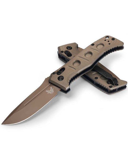 Benchmade 2730FE-2 Mini Auto Adamas 3.25" Flat Earth Cerakote CruWear OD Green G10 Handles Knife