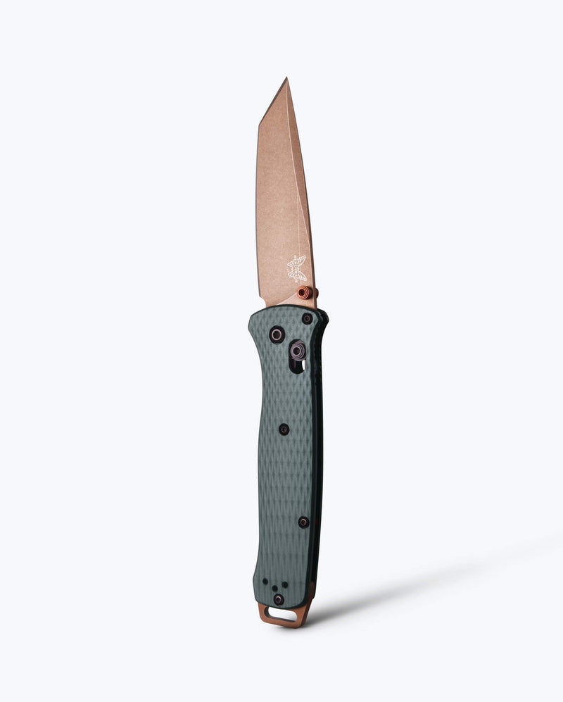 Load image into Gallery viewer, Benchmade 537FE-2601 Bailout, 3.38" S90V Tanto, Taiga Green Aluminum Handles Knife
