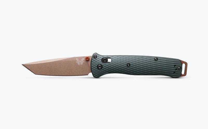 Load image into Gallery viewer, Benchmade 537FE-2601 Bailout, 3.38" S90V Tanto, Taiga Green Aluminum Handles Knife
