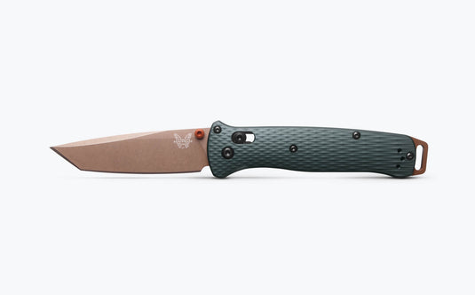 Benchmade 537FE-2601 Bailout, 3.38" S90V Tanto, Taiga Green Aluminum Handles Knife
