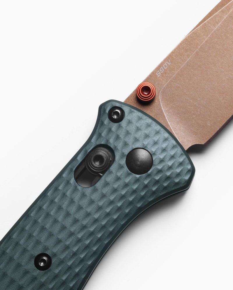 Load image into Gallery viewer, Benchmade 537FE-2601 Bailout, 3.38" S90V Tanto, Taiga Green Aluminum Handles Knife
