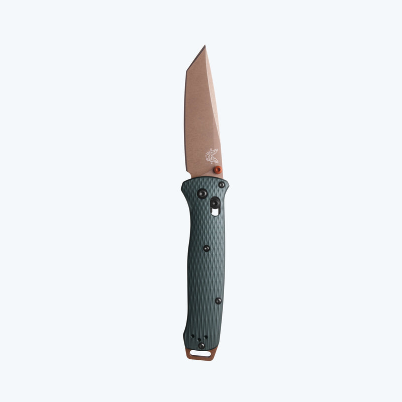 Load image into Gallery viewer, Benchmade 537FE-2601 Bailout, 3.38" S90V Tanto, Taiga Green Aluminum Handles Knife
