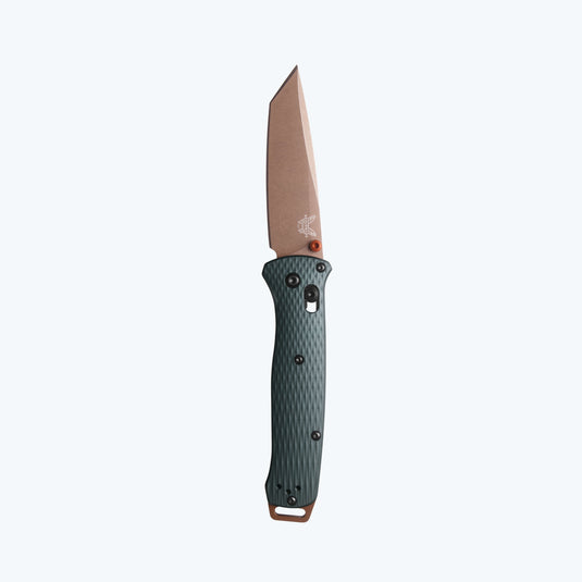 Benchmade 537FE-2601 Bailout, 3.38" S90V Tanto, Taiga Green Aluminum Handles Knife