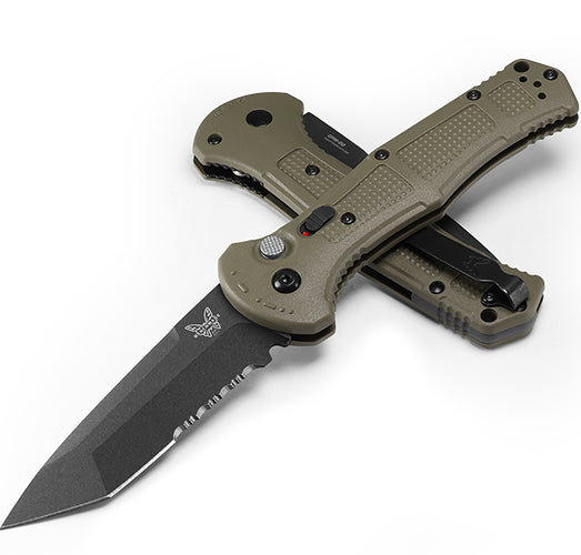 Benchmade 9071SBK-1 Claymore AUTO Folding Serrated Knife 3.6