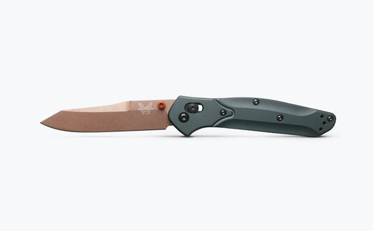 Benchmade 940FE-2601 Osborne, 3.4" CPM-S90V Reverse Tanto, Taiga Green Aluminum Handles Knife