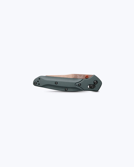 Benchmade 940FE-2601 Osborne, 3.4" CPM-S90V Reverse Tanto, Taiga Green Aluminum Handles Knife