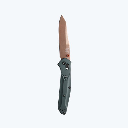 Benchmade 940FE-2601 Osborne, 3.4" CPM-S90V Reverse Tanto, Taiga Green Aluminum Handles Knife