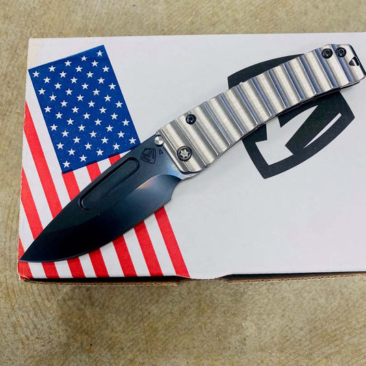 Medford Slim Midi S45VN Tumbled 3.25" PVD Drop Point Silver Gator Belly Handles Knife Serial 308-005