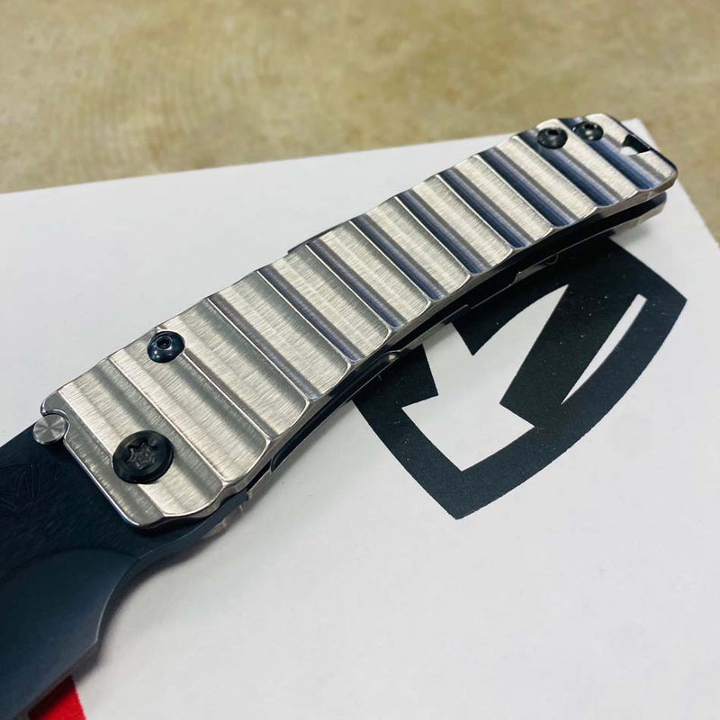 Load image into Gallery viewer, Medford Slim Midi S45VN Tumbled 3.25" PVD Drop Point Silver Gator Belly Handles Knife Serial 308-005
