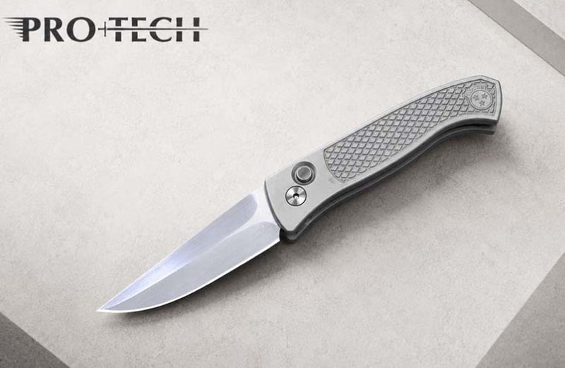 Load image into Gallery viewer, Protech 2026 Brend Classic Custom 001, Brend Classic Auto, Blasted Tumbled 17-4 Steel Textured Handles, Knife
