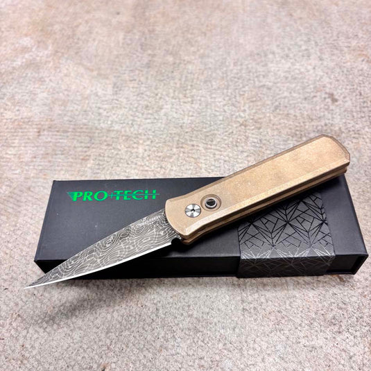 Protech 2026 Godson Custom 007, Godson Auto Stonewash ALBronze Handle, Vegas Forge 