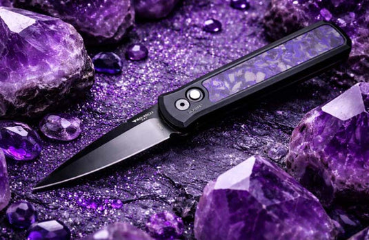 Protech 7214-Violet CF 20CV Godson, DLC Satin 3.15