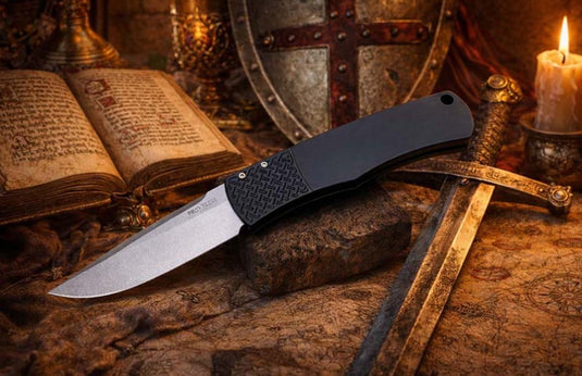 Protech BR-1.3 Auto 3.125" Whiskers Magic Bolster Knife