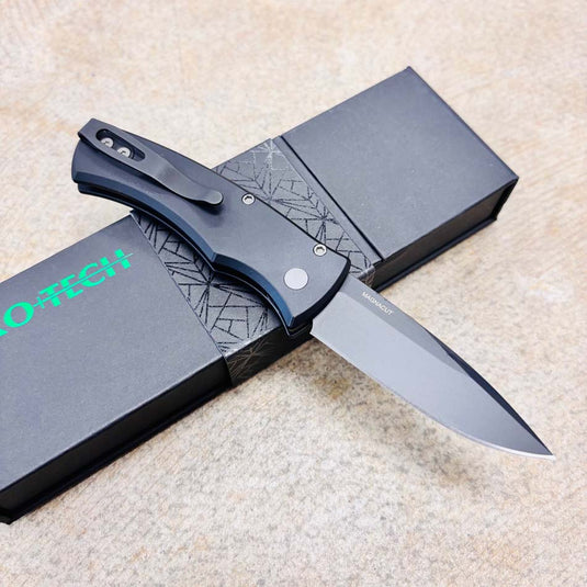 Protech DUKE 2 DUKE2103 Black 6061 Aluminum handle, DLC Black Magnacut Blade, Blasted Hardware Knife